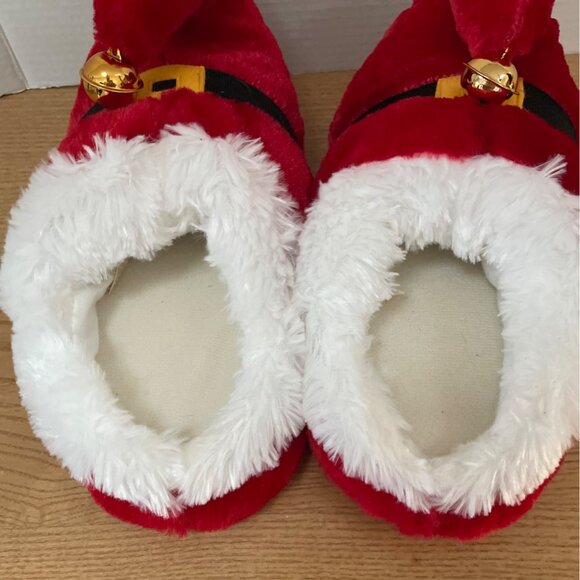 Dan Dee Santa Elf Red White Plush Slippers Sz M  Jingle Bells Christmas Costume - Picture 10 of 10